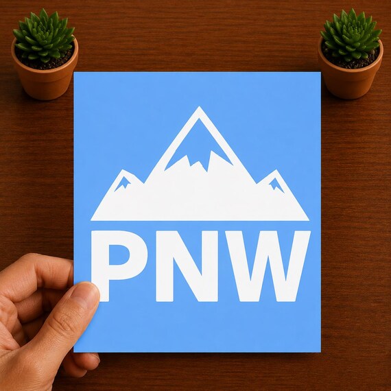 PNW Vinyl Decal | Pacific Northwest Mountain Sticker | Adventure Car Decal | Hiking Camping Window Laptop Tumbler Decal | Outdoor Gift
