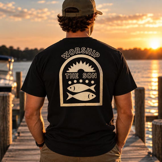 Worship the Son Shirt | Vintage Christian T-Shirt | Comfort Colors Graphic Tee | Biblical Faith Based Apparel
