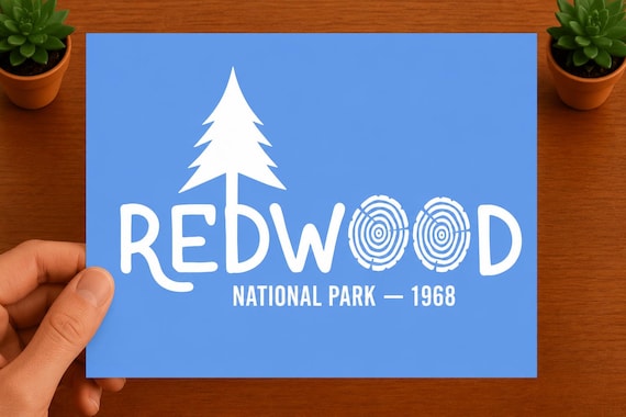 Redwood National Park Vinyl Decal | California Redwoods Sticker | Hiking Gift | Nature Lover