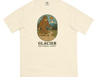 Bigfoot Glacier National Park T-Shirt | Retro Sasquatch Graphic Tee