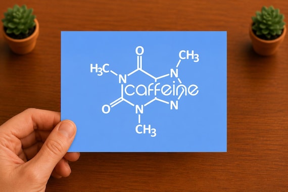 Caffeine Molecule Vinyl Decal | Coffee Chemistry Sticker | Science Sticker | Coffee Lover Gift