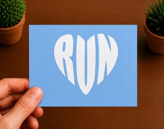 Love to Run Vinyl Decal | RUN Heart Sticker | Runner Decal | Marathon Running Gift