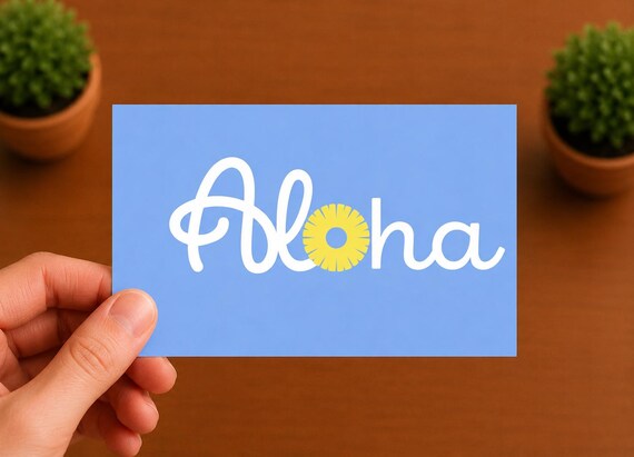 Aloha Hawaii Vinyl Decal | Hawaiian Sticker | Tropical Island Gift | Beach Lover