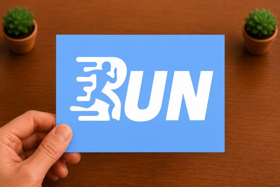 RUN Sticker | Running Vinyl Decal | Marathon Runner Car Laptop Water Bottle Sticker