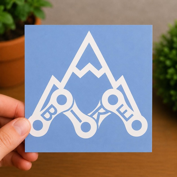 Mountain Bike Chain Vinyl Decal | MTB Sticker | Cycling Car Decal | Minimalist Bicycle Gift