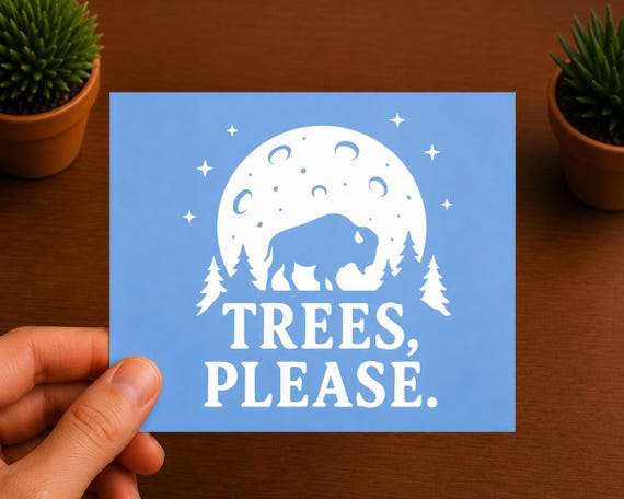 Trees Please Vinyl Decal | Bison Forest Sticker | Nature Lover Decal | National Park Outdoor Gift