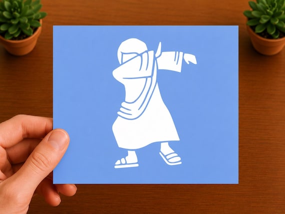 Jesus Dab Vinyl Decal | Funny Christian Sticker | Christian Meme Decal | Faith Humor Gift | Car Window Sticker