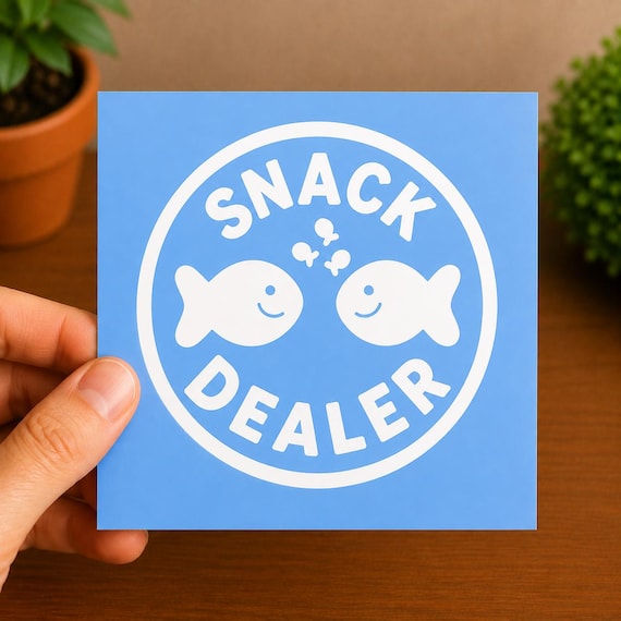 Snack Dealer Decal | Funny Goldfish Cracker Sticker | Mom Dad Snack Sticker | Parent Gift