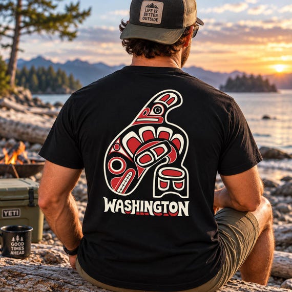 Washington Orca Comfort Colors Shirt | Pacific Northwest Killer Whale Adult T-Shirt | PNW Nature Tee | Orca Graphic Shirt
