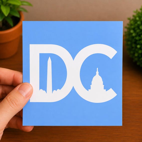 Washington DC Decal | DC Skyline Sticker | Washington Monument Capitol Vinyl Decal | Washington DC Car Window Sticker | Travel Gift