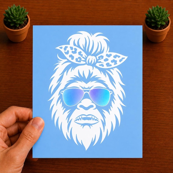 Mama Bigfoot Vinyl Decal | Sasquatch Sticker | Bigfoot Mom Car Decal | Funny Cryptid Laptop Tumbler Window Sticker | Bigfoot Gift