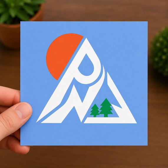 PNW Mountain Decal | Pacific Northwest Sticker | Mountain Sun Vinyl Decal | Hiking Camping Car Window Sticker | Outdoor Adventure
