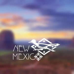 Calcomanía del Correcaminos / Pegatina de Nuevo México, Vinilo Blanco