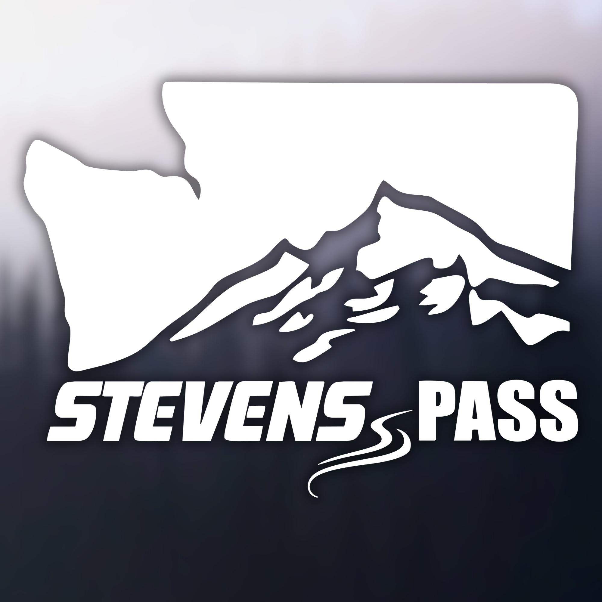 Stevens Pass Washington Ski Souvenir Vinyl Decal - 4 Inch Mountain Design Sticker For Car, Laptop, Fridge