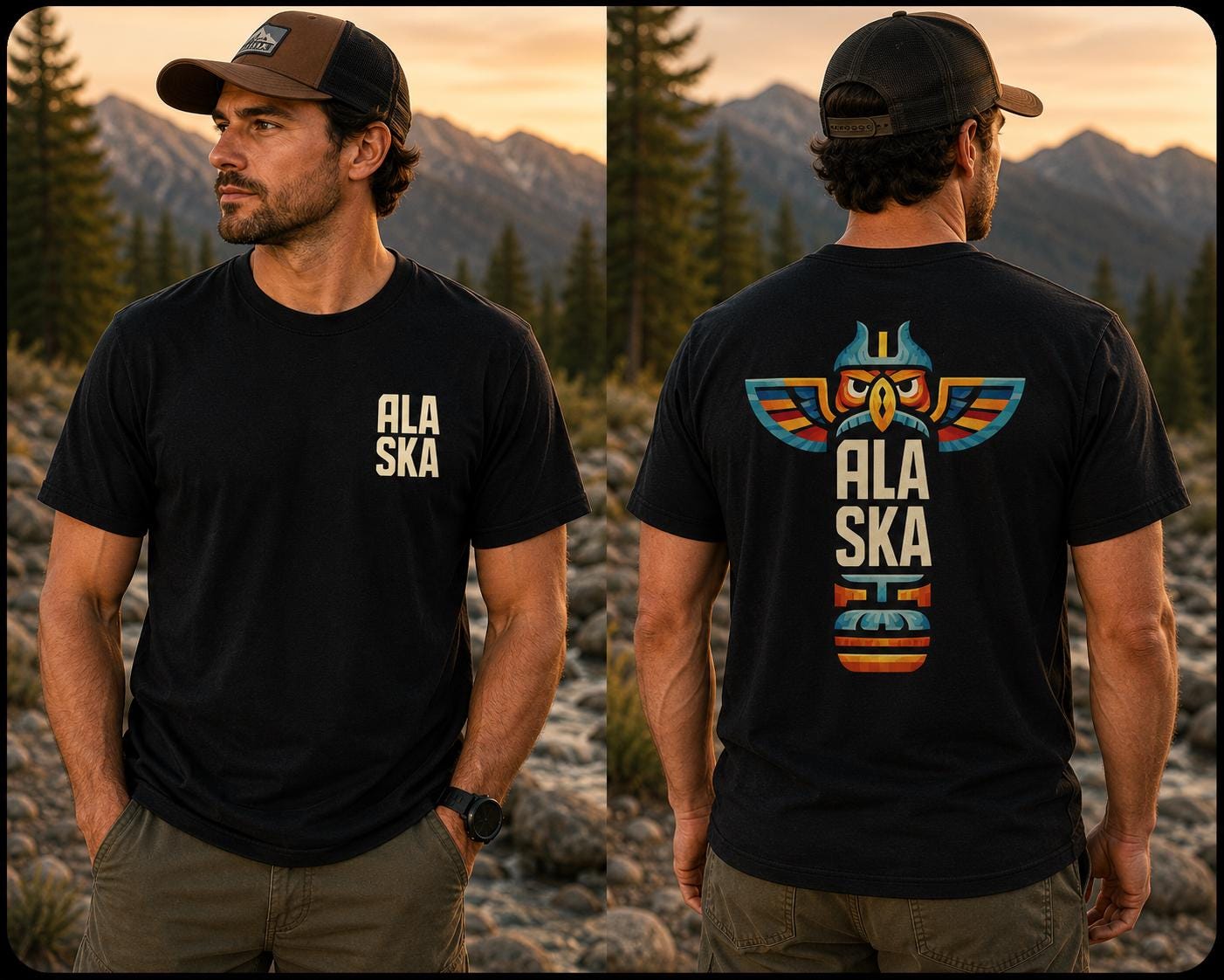 Alaska Graphic T Shirt | Minimalist Travel Tee | Outdoor Adventure