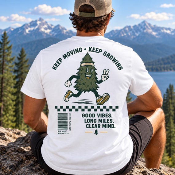 Running Tree Shirt | Comfort Colors Nature Tee | Trail Runner Gift | PNW Outdoor Shirt