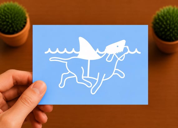 Dog Shark Vinyl Decal | Funny Shark Dog Sticker | Ocean Animal Car Laptop Decal