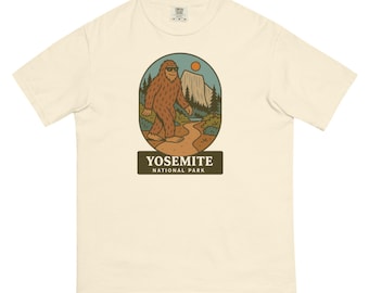 Yosemite Bigfoot Shirt • Retro National Park Tee • Sasquatch Hiking T-Shirt