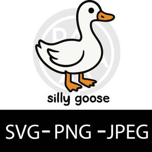 Silly Goose SVG | Funny Goose Clipart | Cute Animal SVG for Cricut, Sublimation, and Stickers