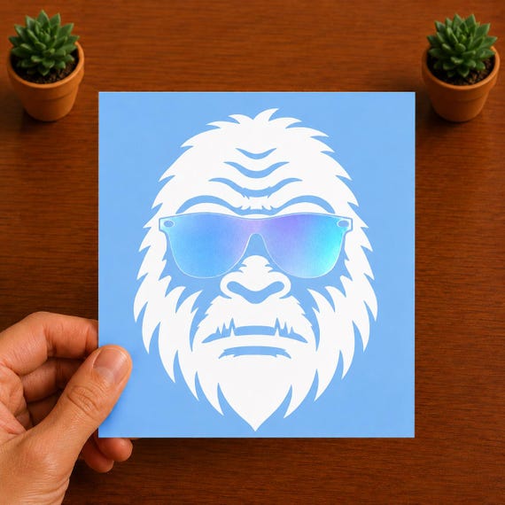 Bigfoot Face Vinyl Decal | Sasquatch Sticker | Bigfoot Car Decal | Funny Cryptid Window Laptop Tumbler Sticker | Bigfoot Gift