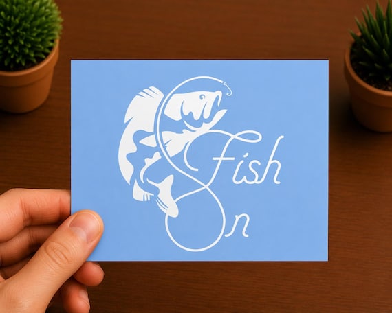 Bass Fishing Vinyl Decal | Fish On Sticker | Fishing Decal | Angler Gift | Fisherman Boat Tackle Box Sticker