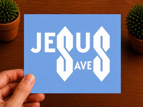 Jesus Saves Christian Vinyl Decal | Faith Sticker | Jesus Car Window Decal | Christian Laptop Sticker | Religious Water Bottle Decal