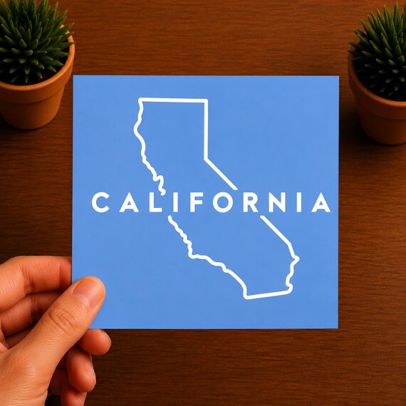 California State Outline Vinyl Decal | California Sticker | CA Car Window Decal | California Gift