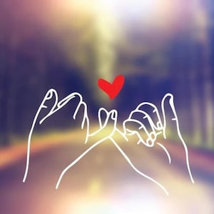 Pinky Promise Vinyl Decal | Heart Hands Sticker | Minimalist Love Car Decal | Car Laptop Window Decal