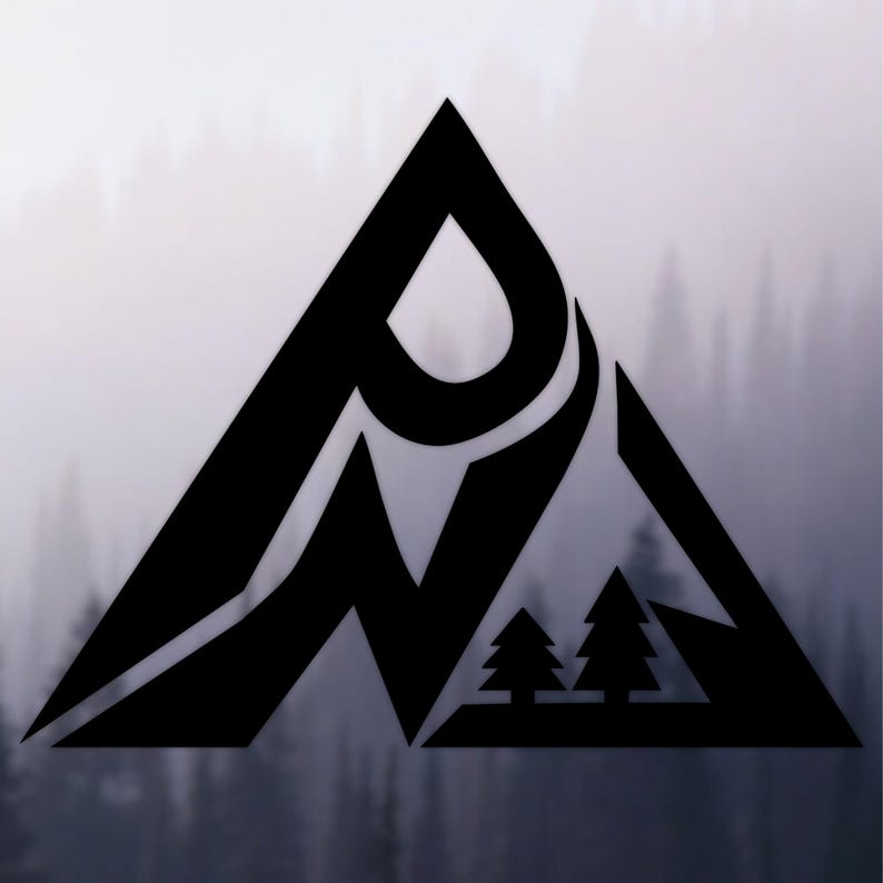 May include: A black graphic logo shaped like a triangle featuring the letters PNW integrated into the design. The logo includes a stylized mountain peak silhouette and two small evergreen tree icons positioned at the base of the triangle.