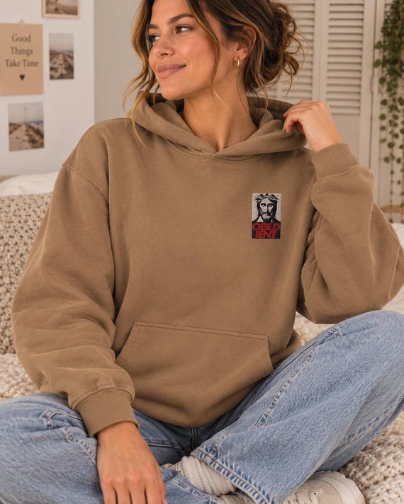 Christian Hoodie | Jesus Face Graphic Hoodie | Faith Streetwear Pullover | Religious Apparel