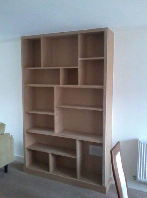 Large Bookcase Shelving Unit Ready To Paint Free Etsy