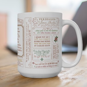 Jane Austen Quote Mug - Persuasion, Gift, Literary, Romance, Classic, Regency, Coffee, Book Lover