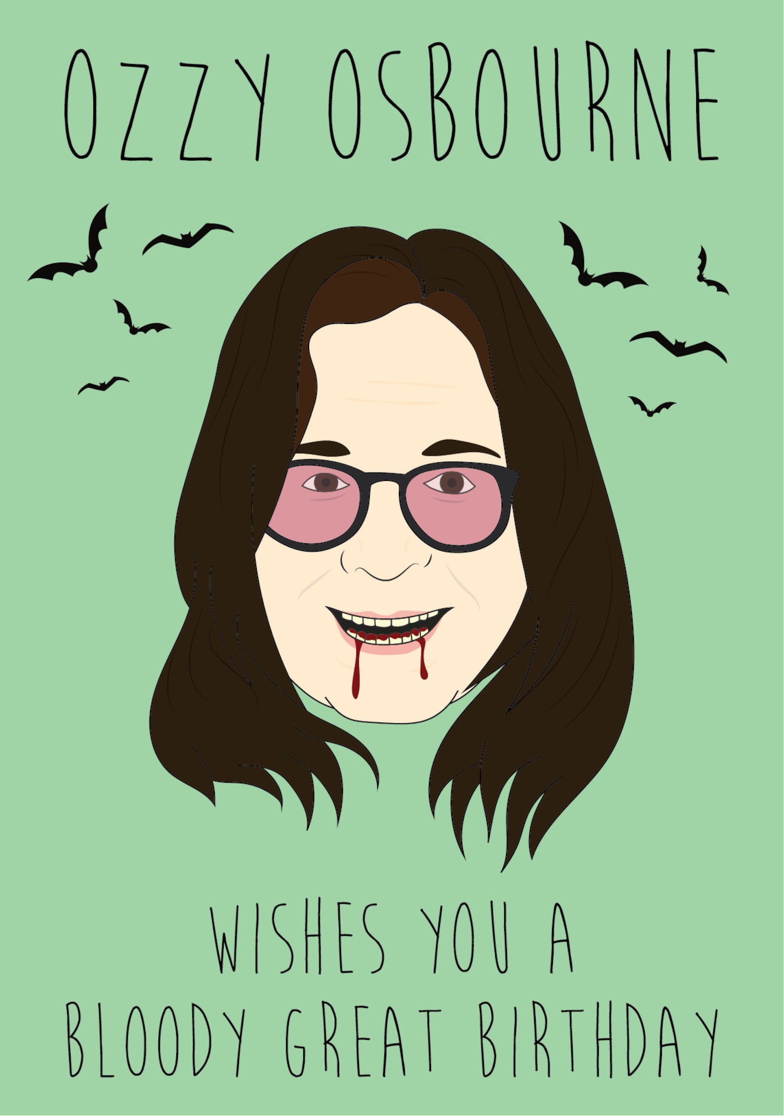 Ozzy Osbourne Birthday Card - Etsy