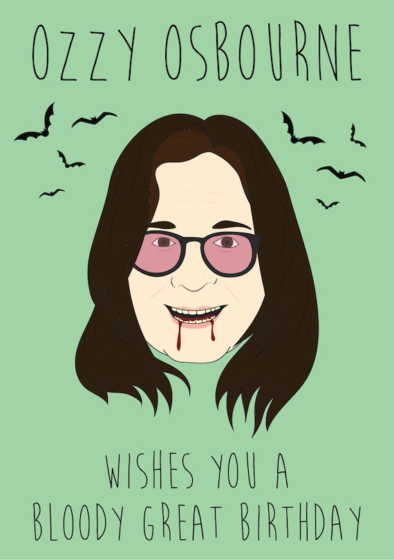 Paper Heavy metal Birthday Card Happy F*cking Birthday Ozzy Osbourne