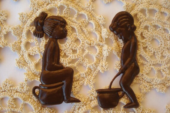 Vintage Set Of 2 Soviet Plastic Door Bathroom Signs Toilet Etsy