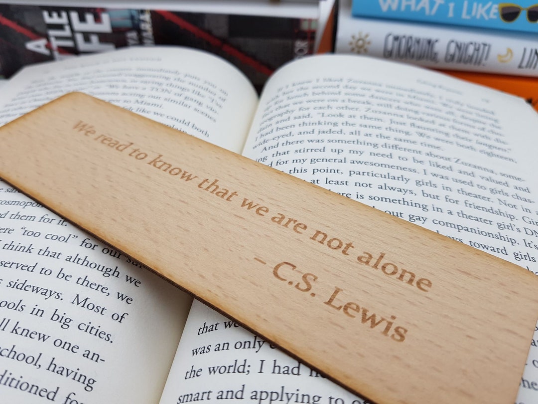 C S Lewis Bookmark Wooden Bookmarks Laser Engraved Laser Etsy