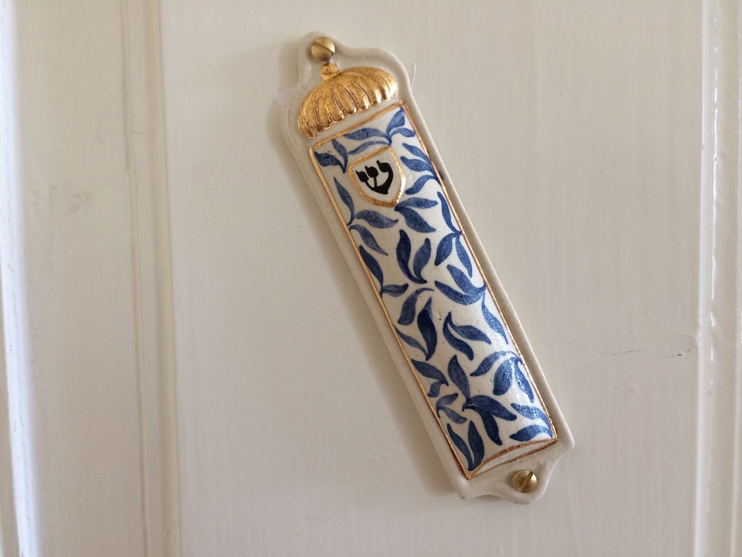 Handpainted Ceramic Mezuzah Case Etsy