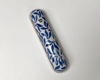 Porcelain Mezuzah case, with adhesive tape