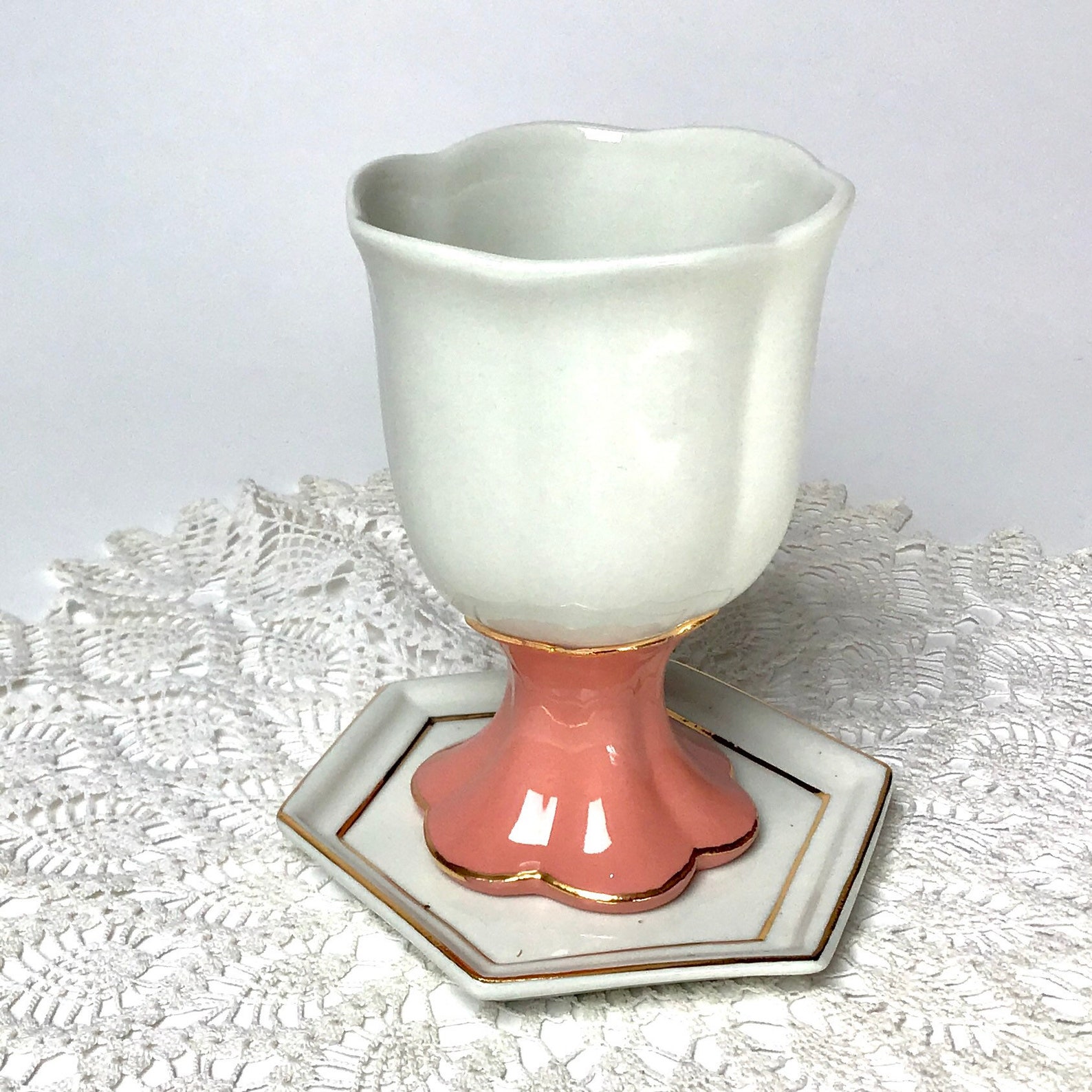 Porcelain Kiddush Cup With Coaster Communion Cup Goblet With Etsy Canada