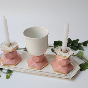 Hexagonal Shabbat Kiddush Set