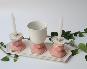 Conjunto de Kiddush de Shabat Hexagonal