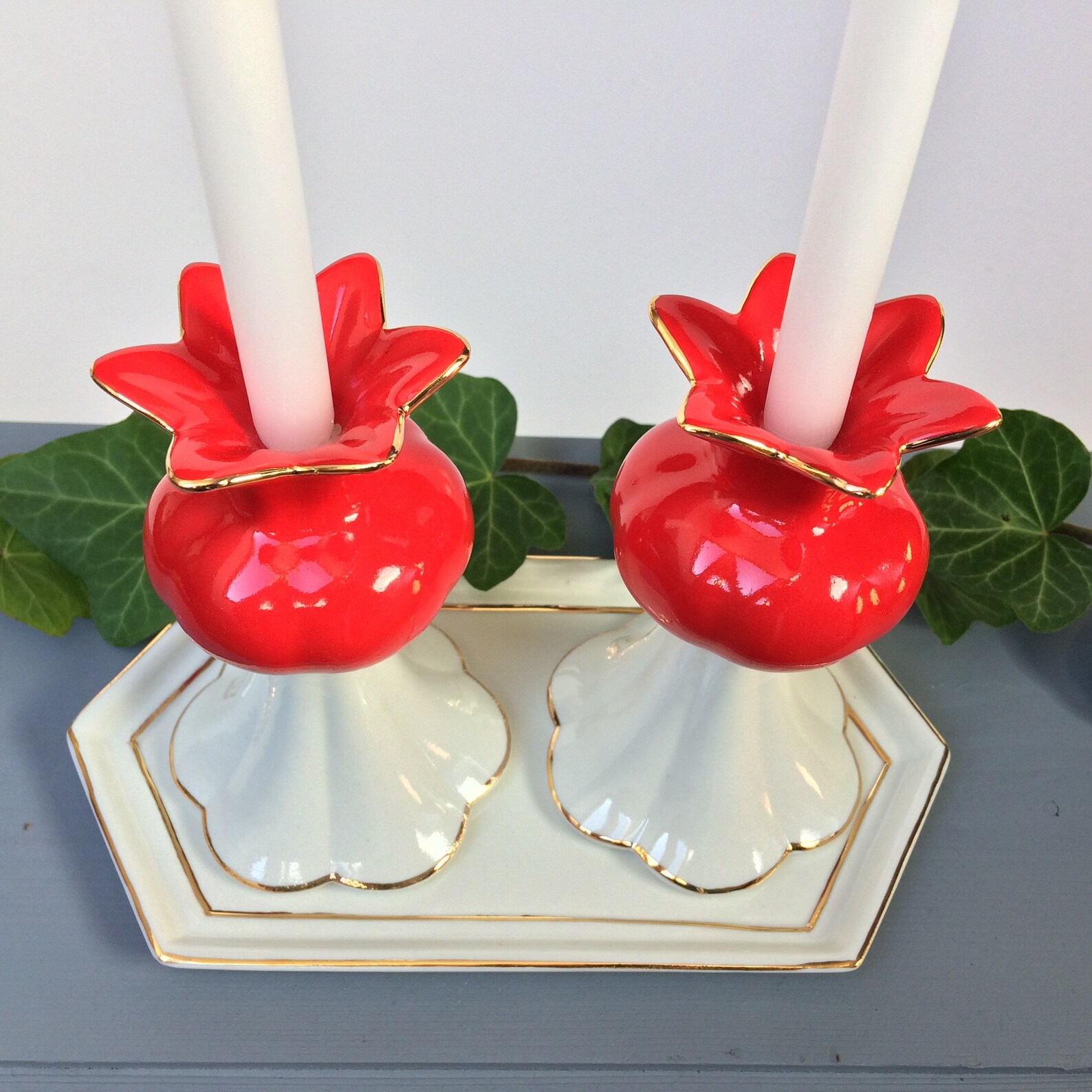 Modern Shabbat Candlesticks Handcrafted Porcelain Etsy