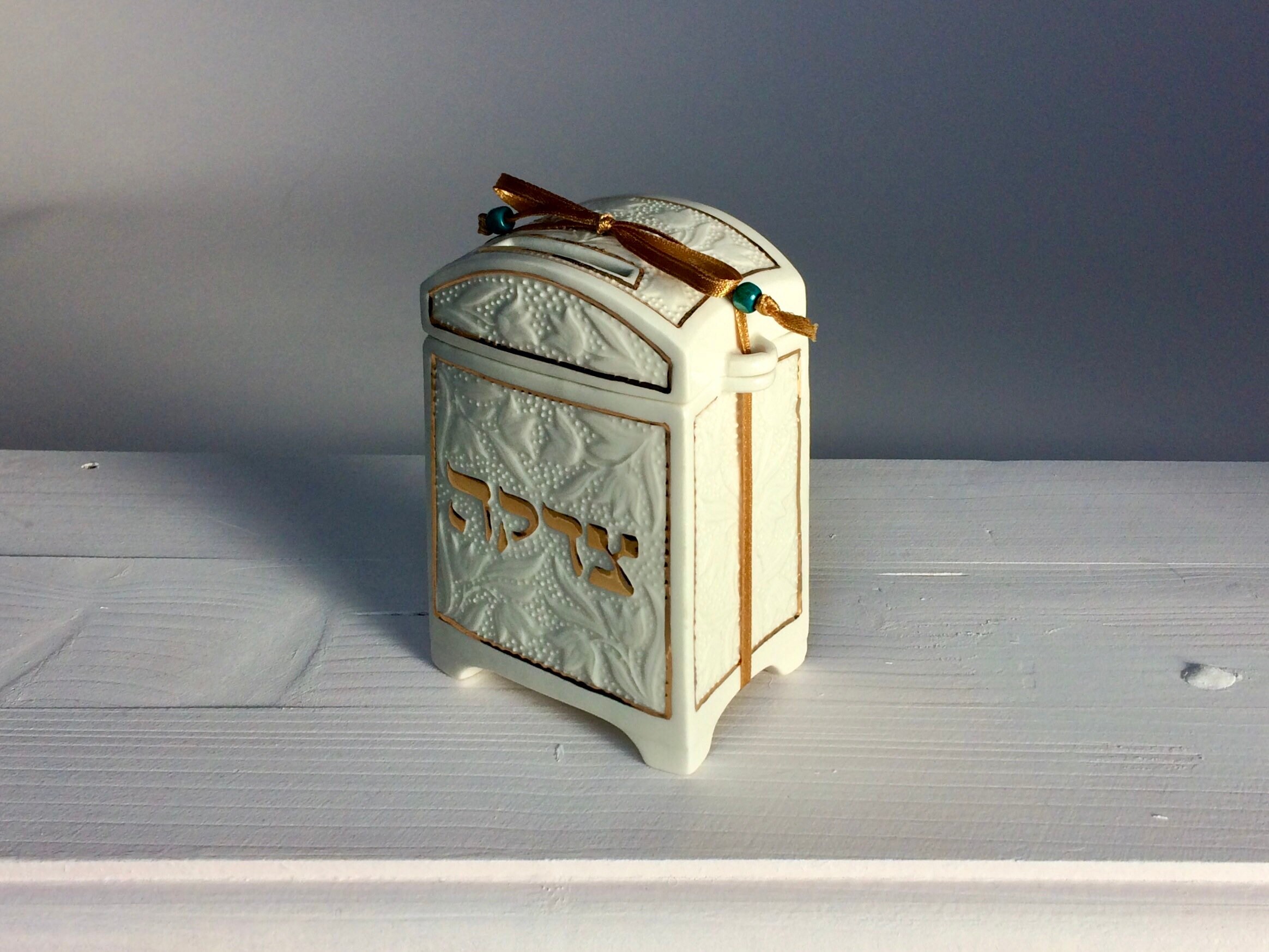 Jewish charity box Tzedakkah box porcelain moneybox | Etsy