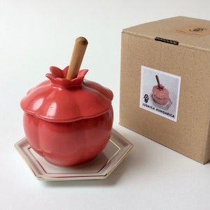 Elegant Porcelain Honey Pot Set for Rosh Hashanah