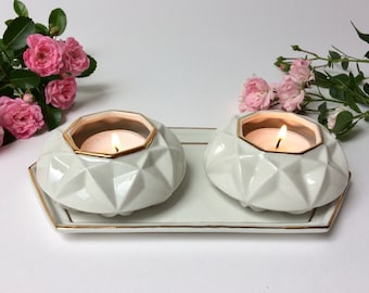 Pair of Geometric Tealights