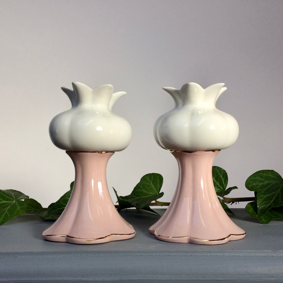 Modern Shabbat candlesticks on tray handcrafted porcelain Etsy