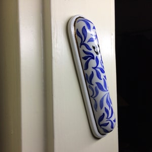 Porcelain Mezuzah case, with adhesive tape