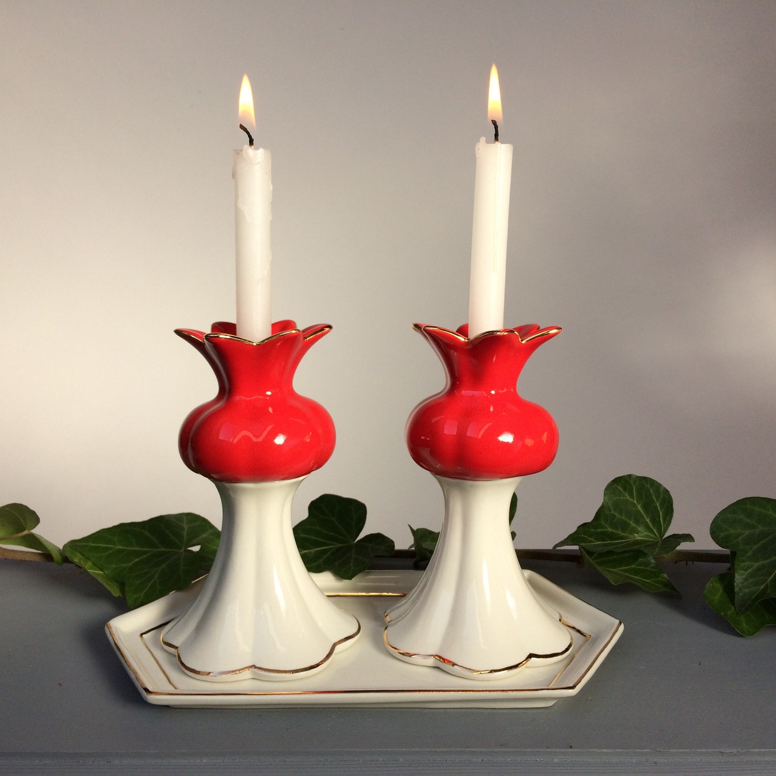 Modern Shabbat Candlesticks Handcrafted Porcelain Etsy