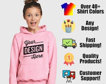 Custom Photo on a Youth Pullover Hoodie with Custom Text, Glitter, Custom Sweatshirt, Personalized Sweatshirt, Gift Idea, Kids Child