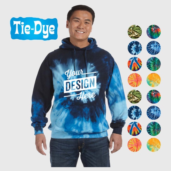 Put a photo on a Tie-Dye Hoodie Custom Text, Sayings, Custom T-Shirt, Make Your Own Sweatshirt, Personalized Tie Dye Pullover Hoodie